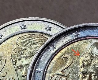 Moneta 2 Euro Austria 2023 errore di conio