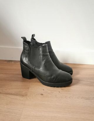 Botines tacón negro