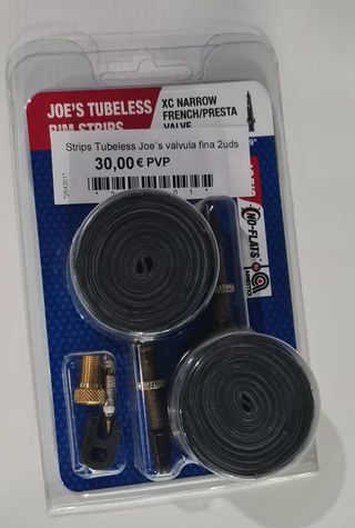 cinta tubeless con valvula tubeless incluidas