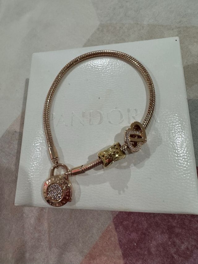 Pulsera cadena de serpiente oro rosa brillante 