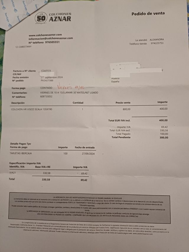 Colchón viscolástica