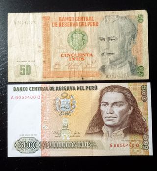 Perù Banconota 50 / 500 Intis