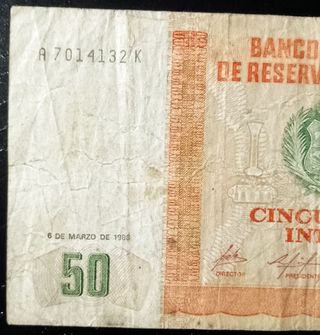 Perù Banconota 50 / 500 Intis