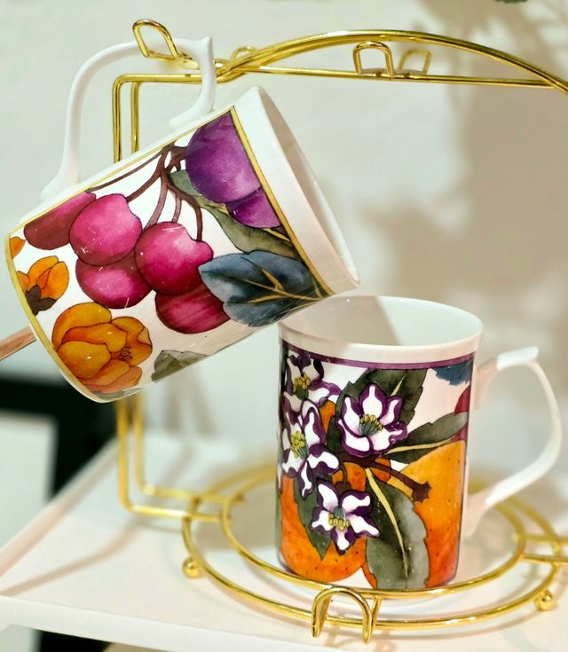 Par de tazas de porcelana Inglesa Vintage