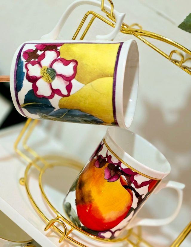 Par de tazas de porcelana Inglesa Vintage