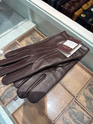 Guantes de cuero de hombre marrón