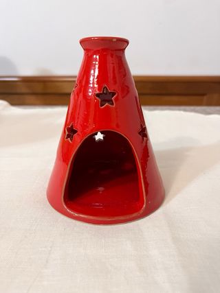 Portacandela rosso natalizio