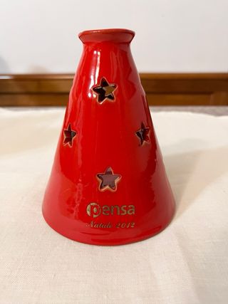 Portacandela rosso natalizio