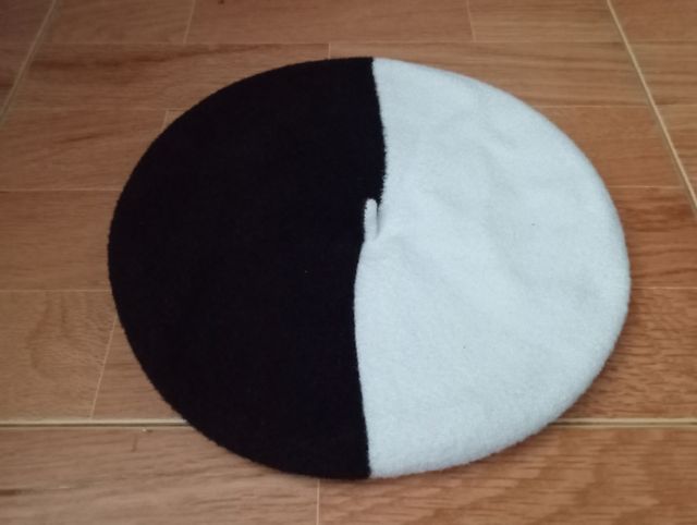 Boina gorro de mujer bicolor Negro/blanco (Nuevo!)