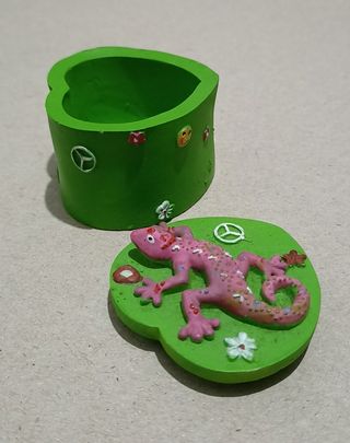 Souvenir Formentera Spagna Geko verde cuore