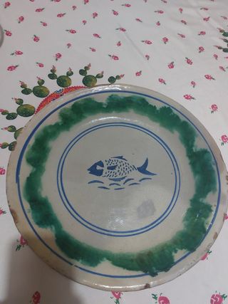 Piatto antico ceramica Caltagirone 