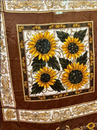 pañuelo vintage antiguo con estampado de girasoles