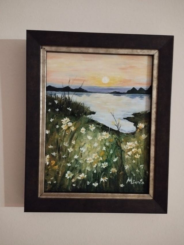 Óleo "Atardecer en primavera"