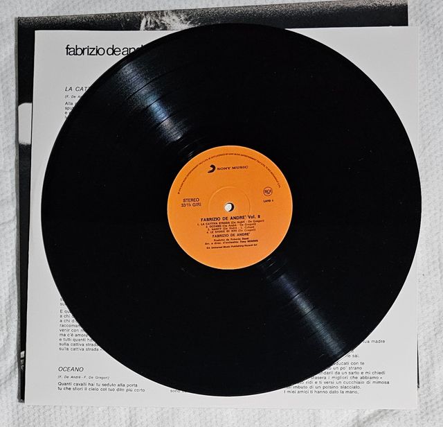 LP 33 giri - Fabrizio De André - Volume 8