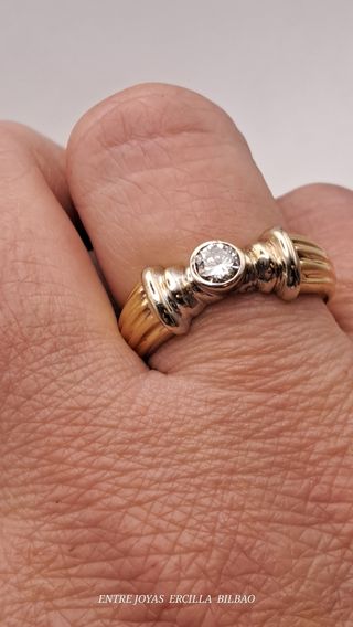Solitario diamantes oro 18k 