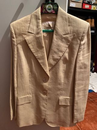 Chaqueta de traje de lino mujer t/40
