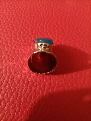 Anillo acero piedra azul 