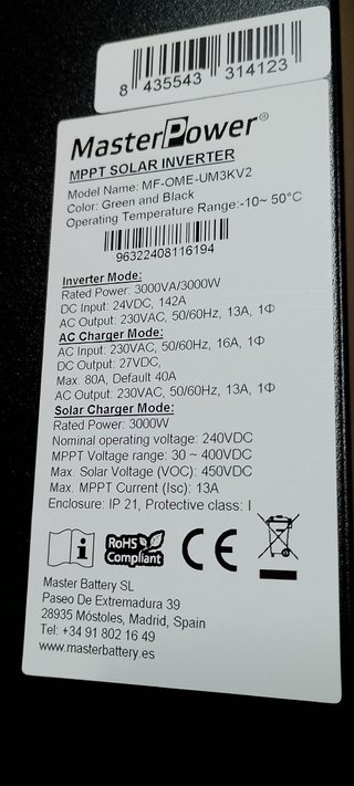 Masterpower 3000w mppt nuevos