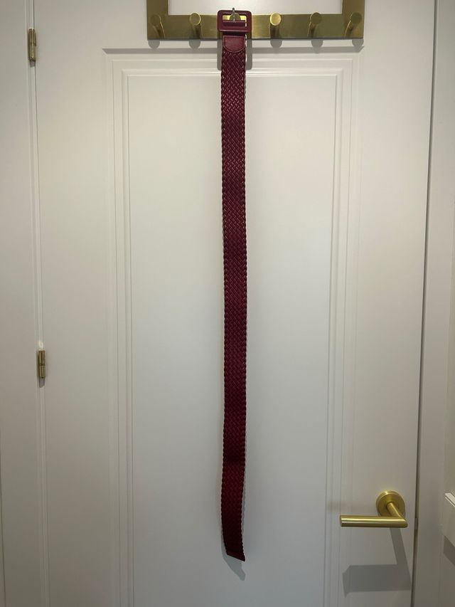 Cinturon trenzado burdeos