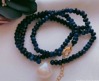 Collar con piedras calcedonias y perla Australiana