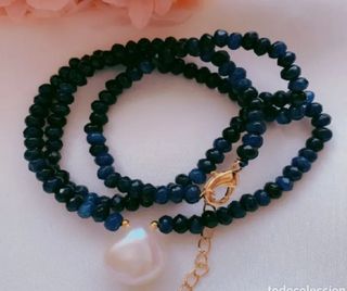 Collar con piedras calcedonias y perla Australiana