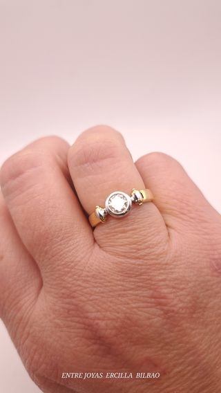 Solitario diamante oro 18k 