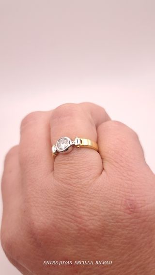 Solitario diamante oro 18k 