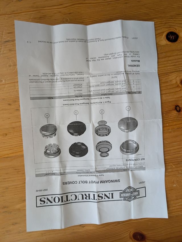 Copri bulloni perno snodo forcellone HD