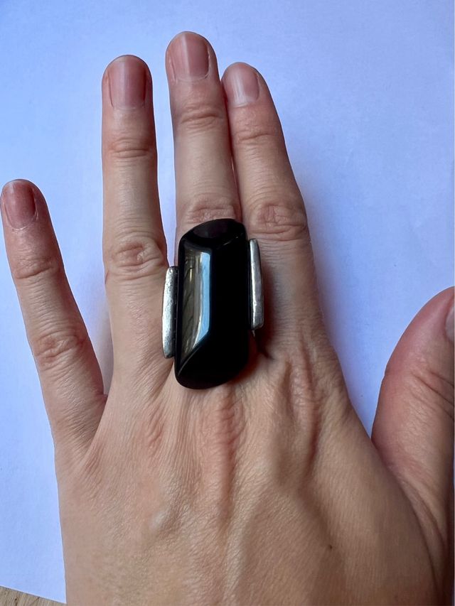 Anillo uno de 50 piedra negra