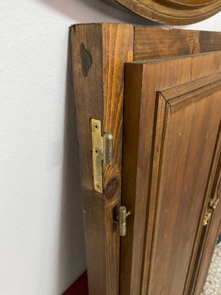 Ventana artesanal madera pino tinte roble