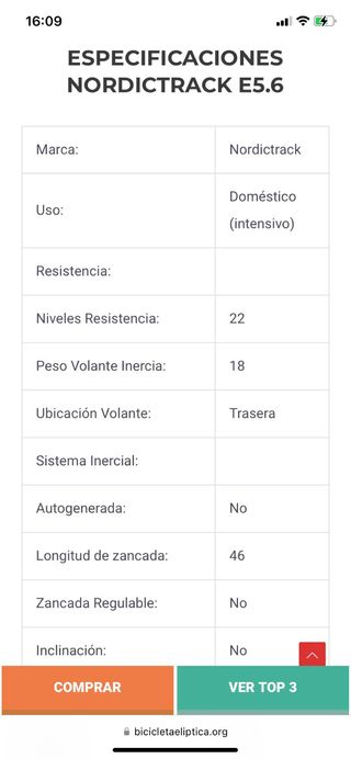 Bicicleta eliptica nordicTrack