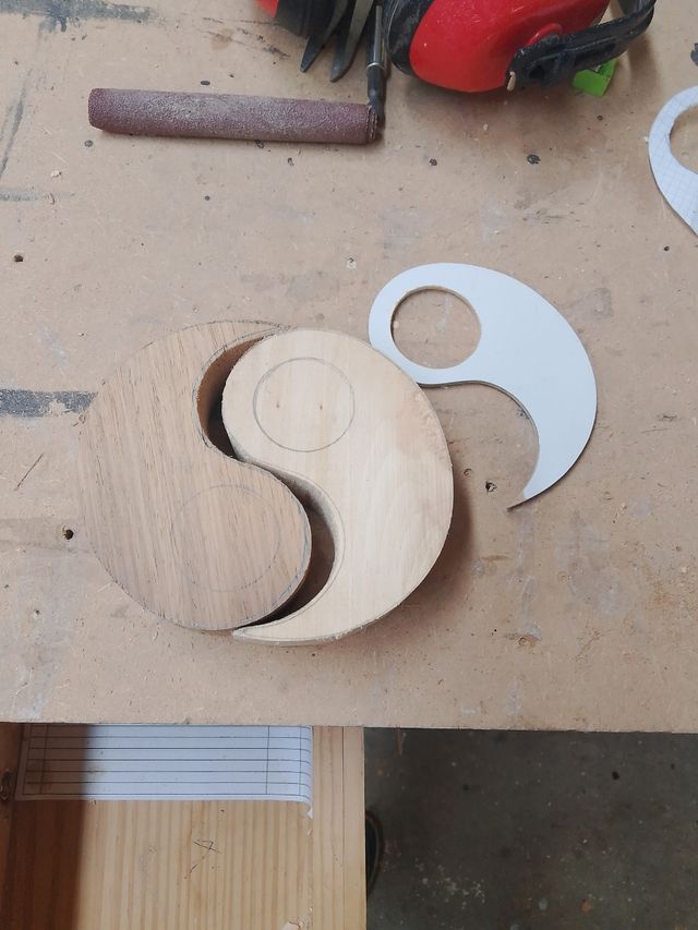 Portacandele fatto a mano Yin yan+ Palo Santo