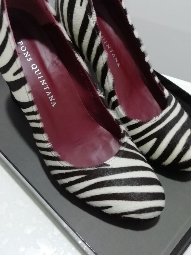 zapatos pons quintana de piel de zebra