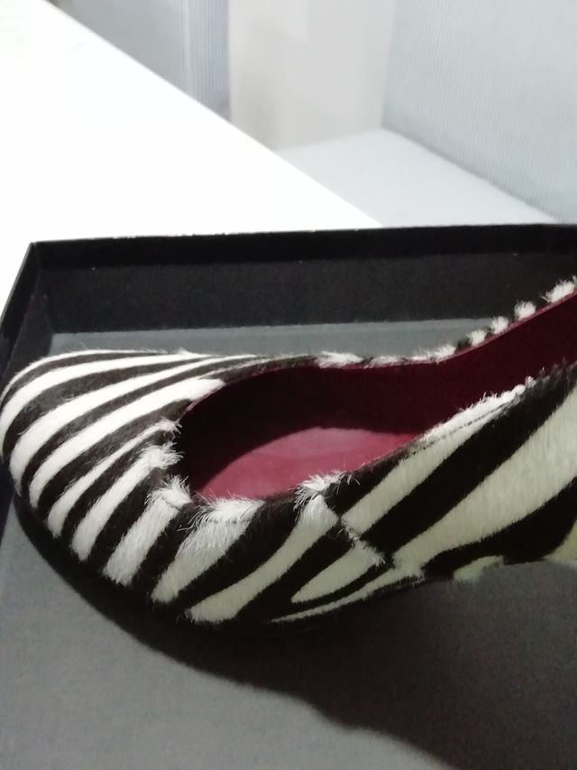 zapatos pons quintana de piel de zebra