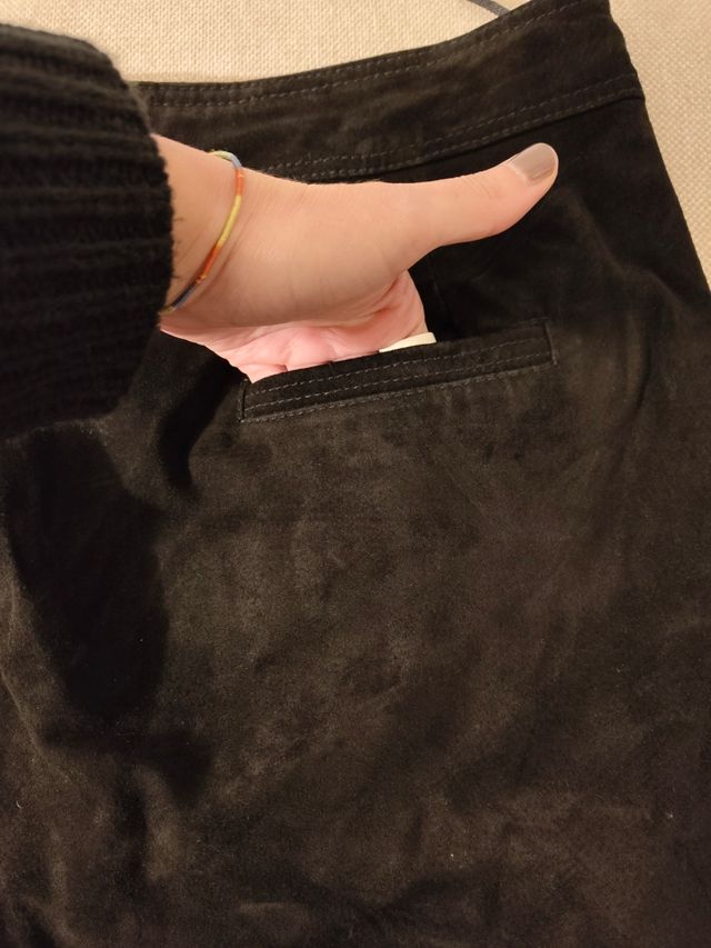 Minifalda piel Mango