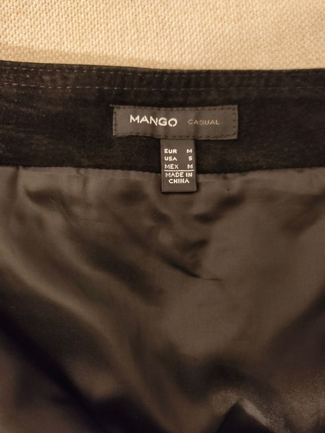 Minifalda piel Mango