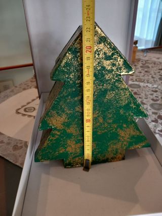 Scatola albero di natale verde e oro