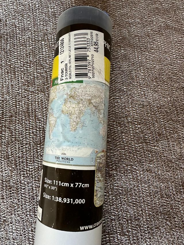 Poster Mapa del mundo de National Geographic