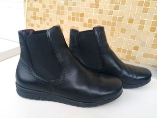 botin mujer negro piel 38
