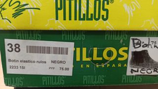 botin mujer negro piel 38