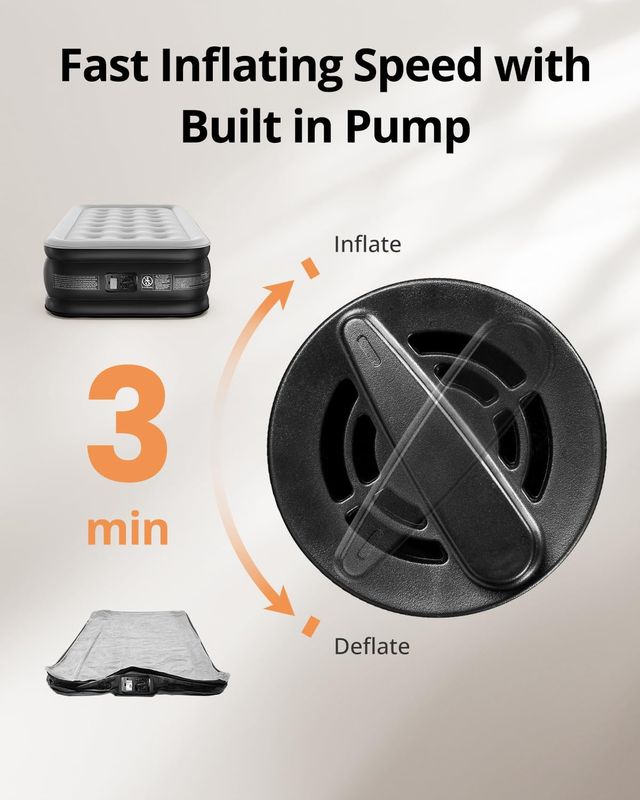 Colchón hinchable individual con bomba 🛏