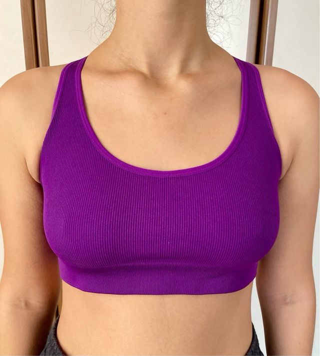 Top palestra incrocio schiena viola