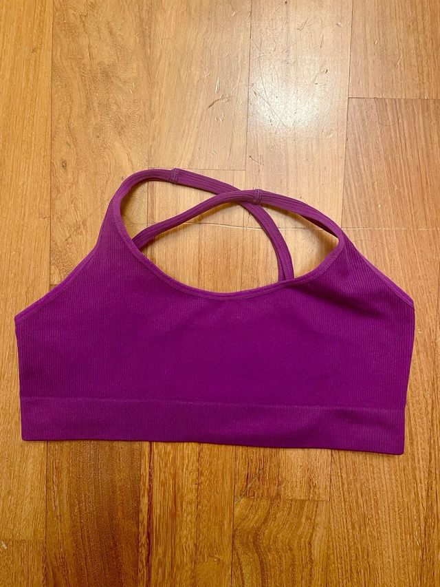 Top palestra incrocio schiena viola