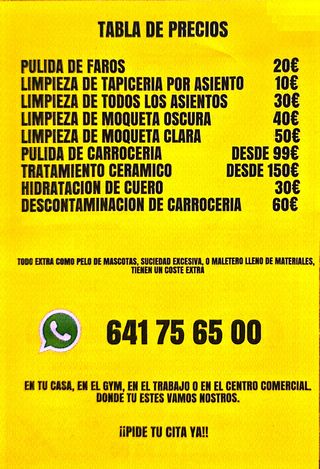 Limpieza de coche a domicilio