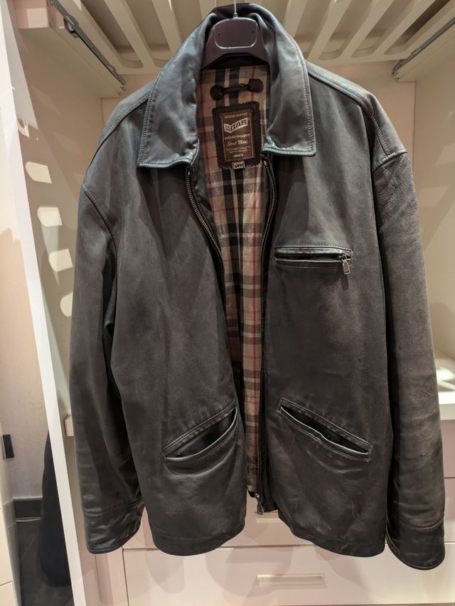 Giaccone vintage pelle vera gas