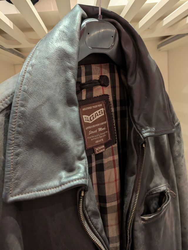 Giaccone vintage pelle vera gas