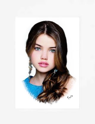 Retrato a color y pastel