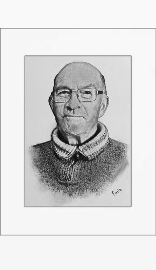 Retrato a carboncillo abuelo