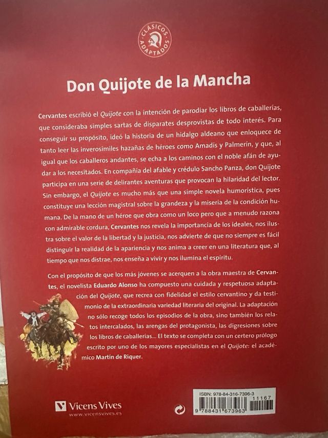 Don Quijote de La Mancha, ESO. Material auxiliar