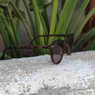 Gafas de sol redondas leopardo con cristal marrón